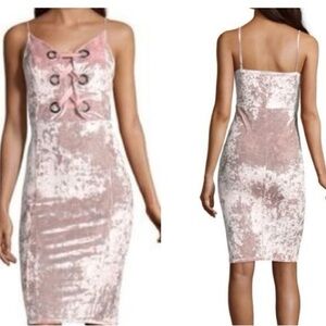 Project Runway Blush Pink Crushed Velvet Dress Size XS